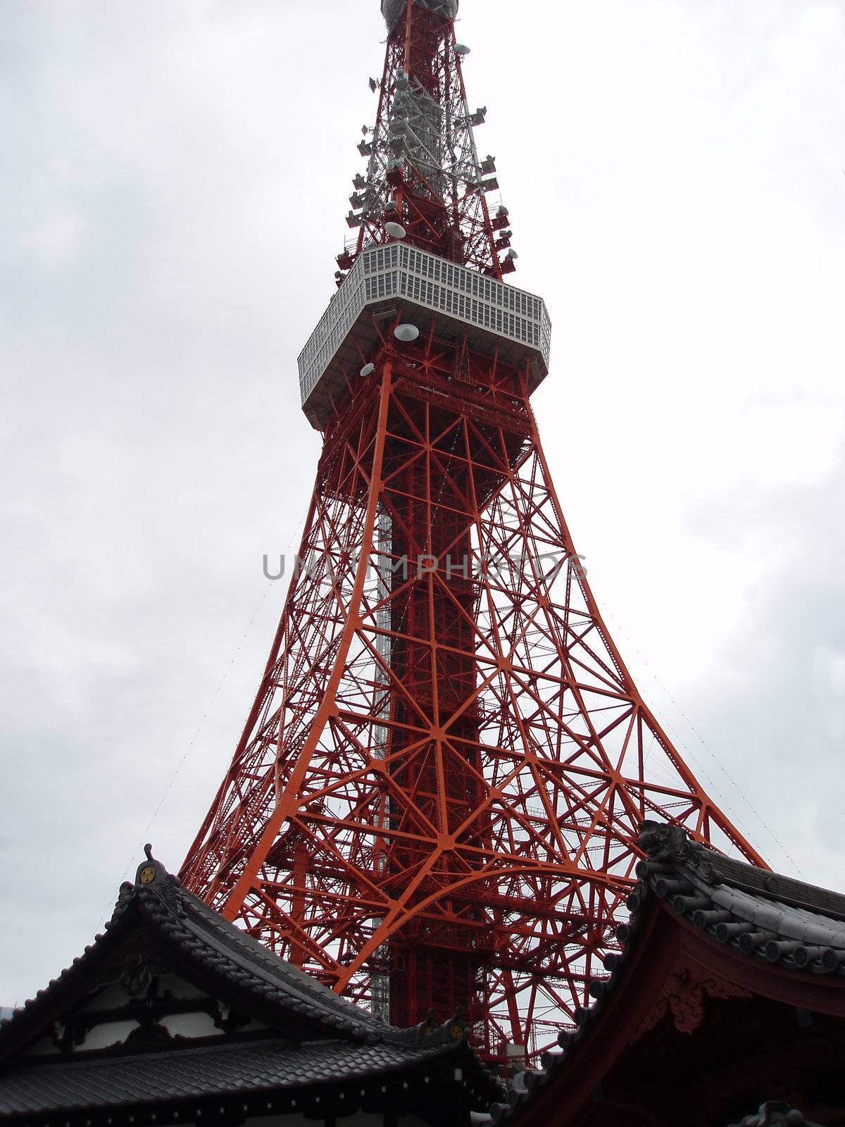 iconic red landmark 'tv tower' in tokyo, japan