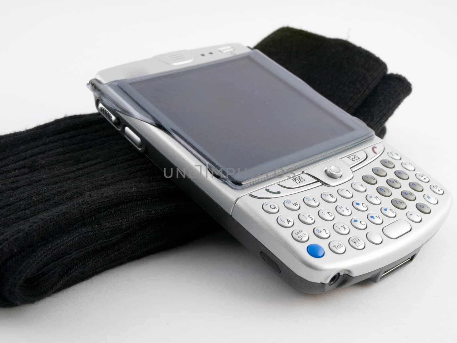 PDA Mobile Cell Phone and Black Work Socks