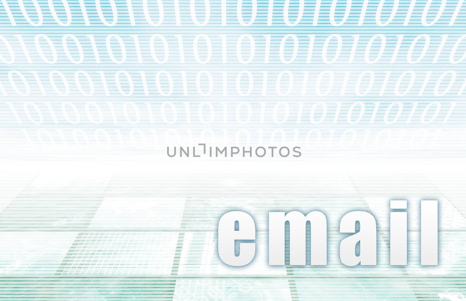 E-mail on a Clear Blue Tech Background