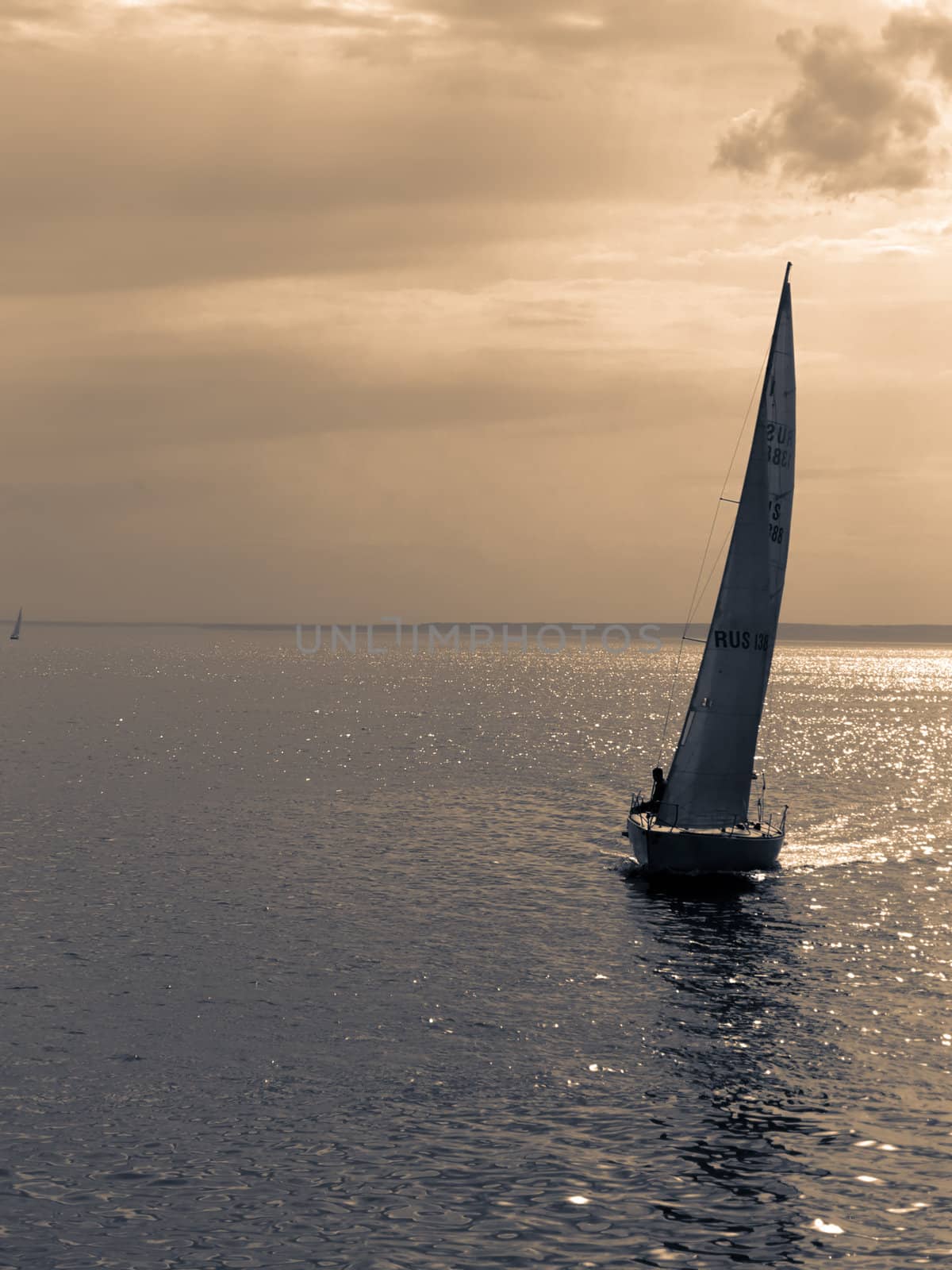 Lonely sailboat by liseykina
