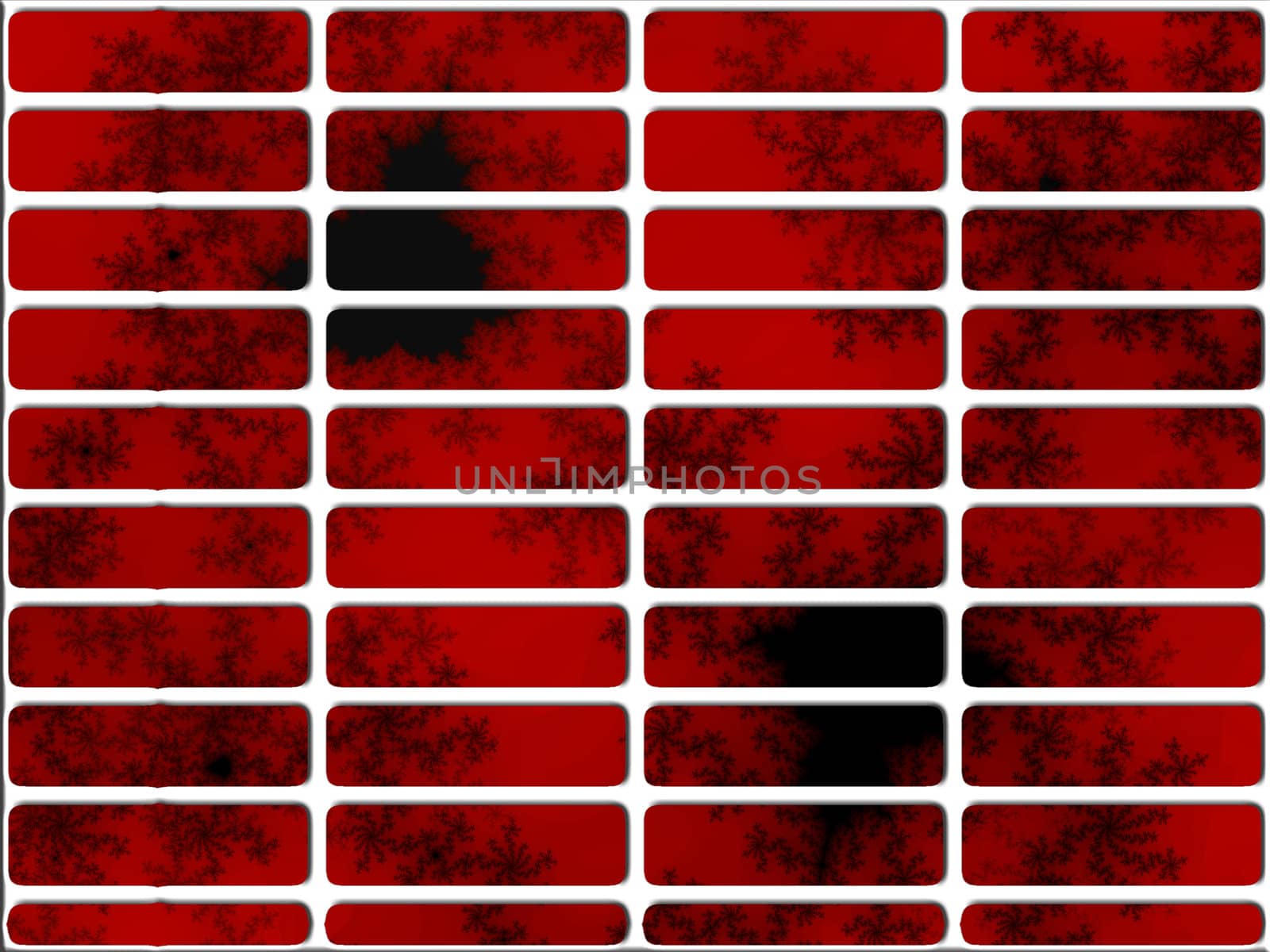 Deep Red Fractal Website Navigation Buttons Controls Design Illustration Detailed