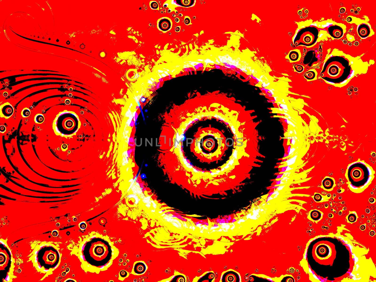 Firey Eye Fractal Design With Strong Circles Design Illustration Background