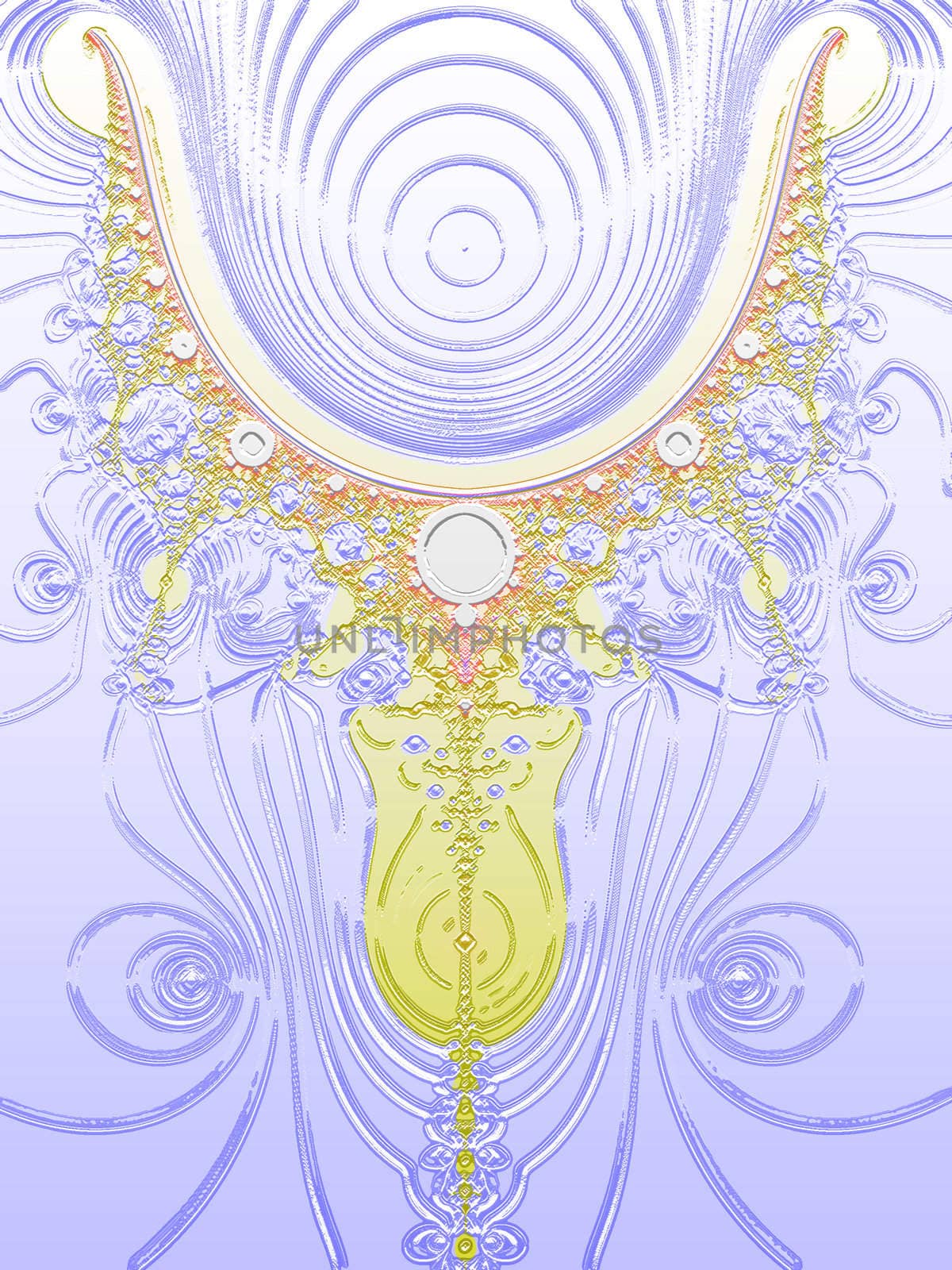 Light Blue Goblet Style Fractal Pattern Design Illustration
