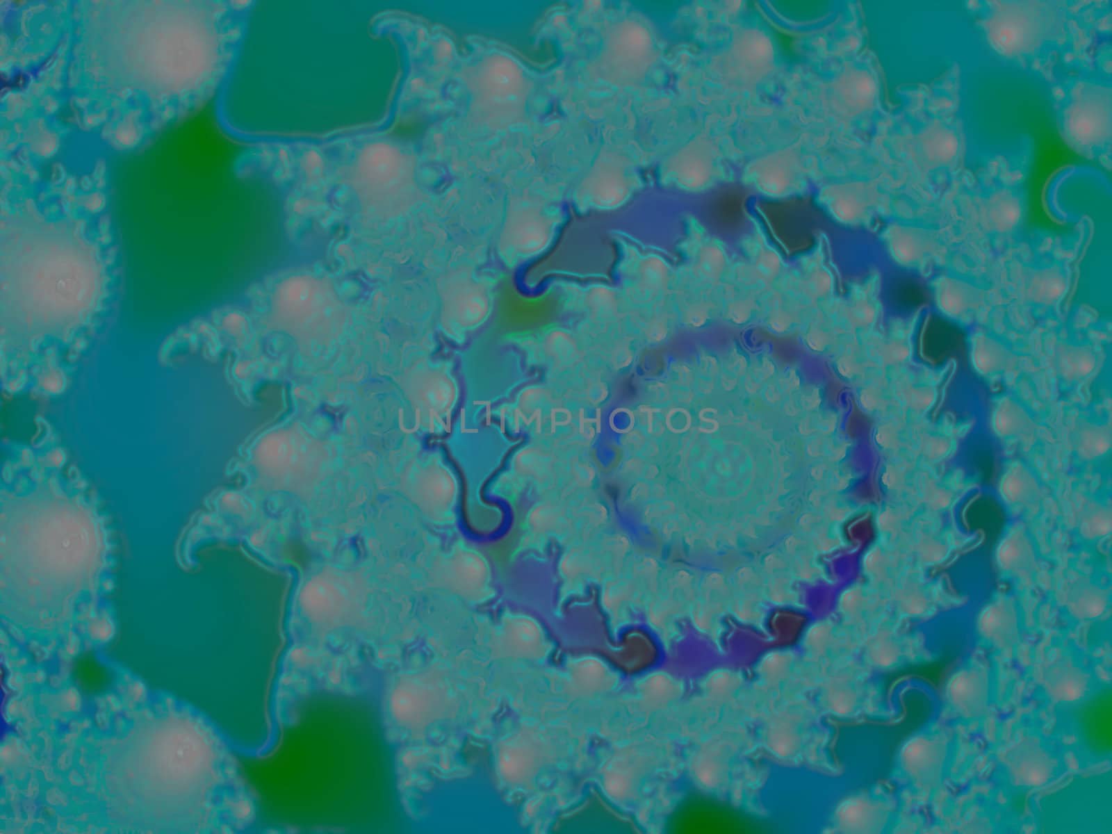 Deep Green Blue Turquoise 2d Fractal Pattern by bobbigmac