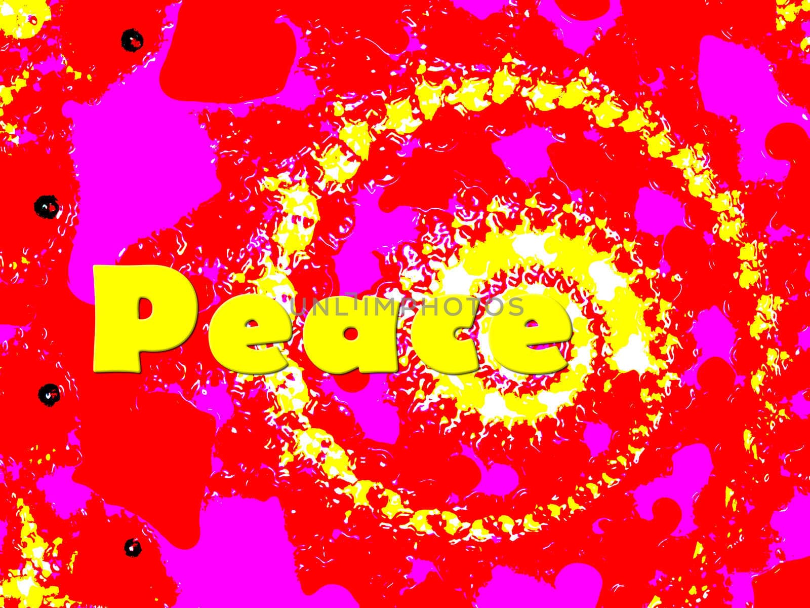 Peace 60s or 70s Style 2d Spiral Fractal Pink Pattern by bobbigmac