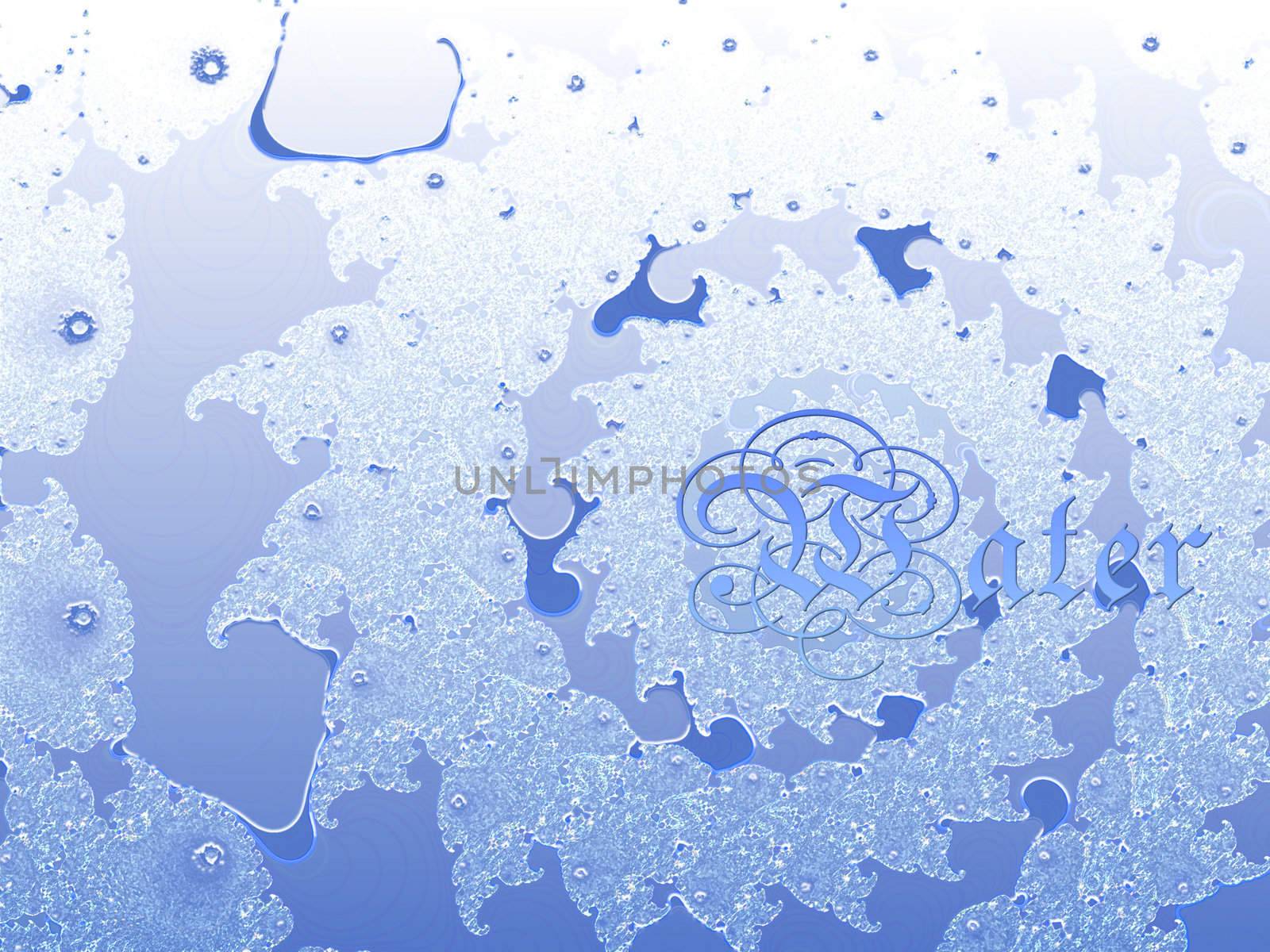 Water Blue Four Elements 2d Fractal Background Pattern Design by bobbigmac