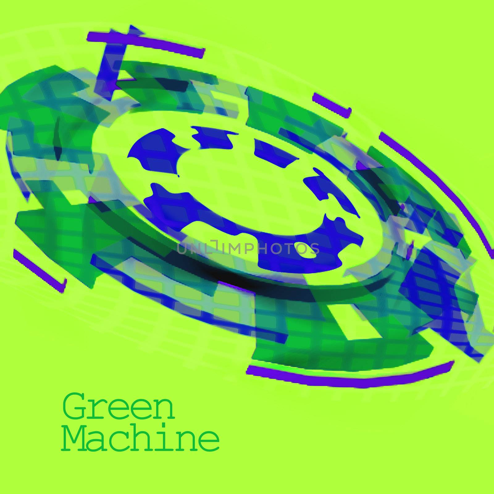 Green and Blue Cog Showing a Green Machine by bobbigmac