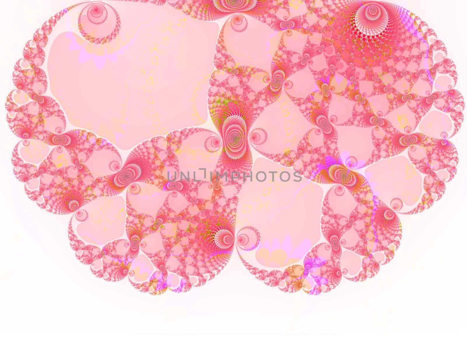 Brain Shape Light Pink Spiral Fractal 2d Pattern for Background  by bobbigmac