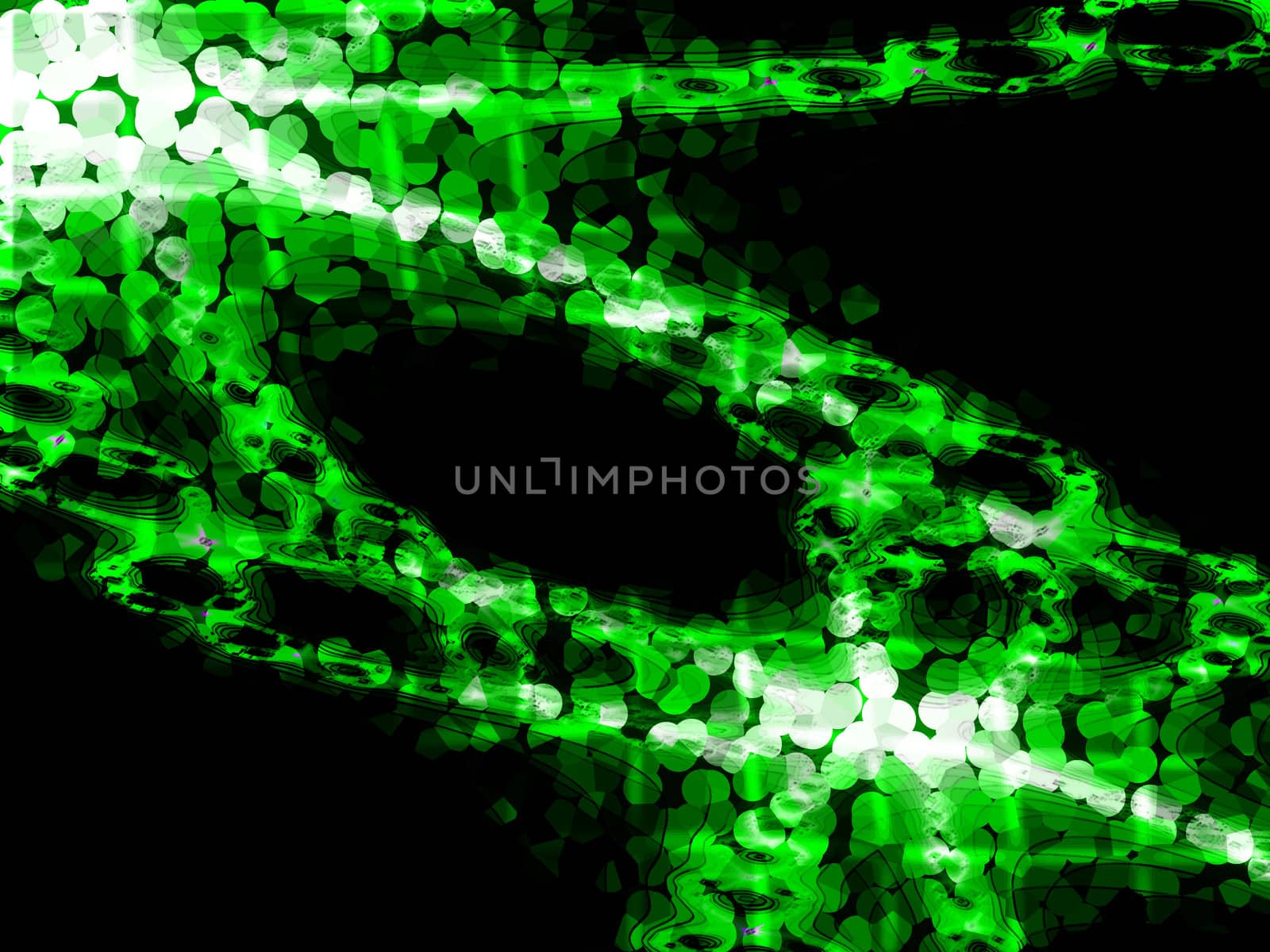 3d Green on Black Pixelated Fractal Pattern Abstract Texture by bobbigmac