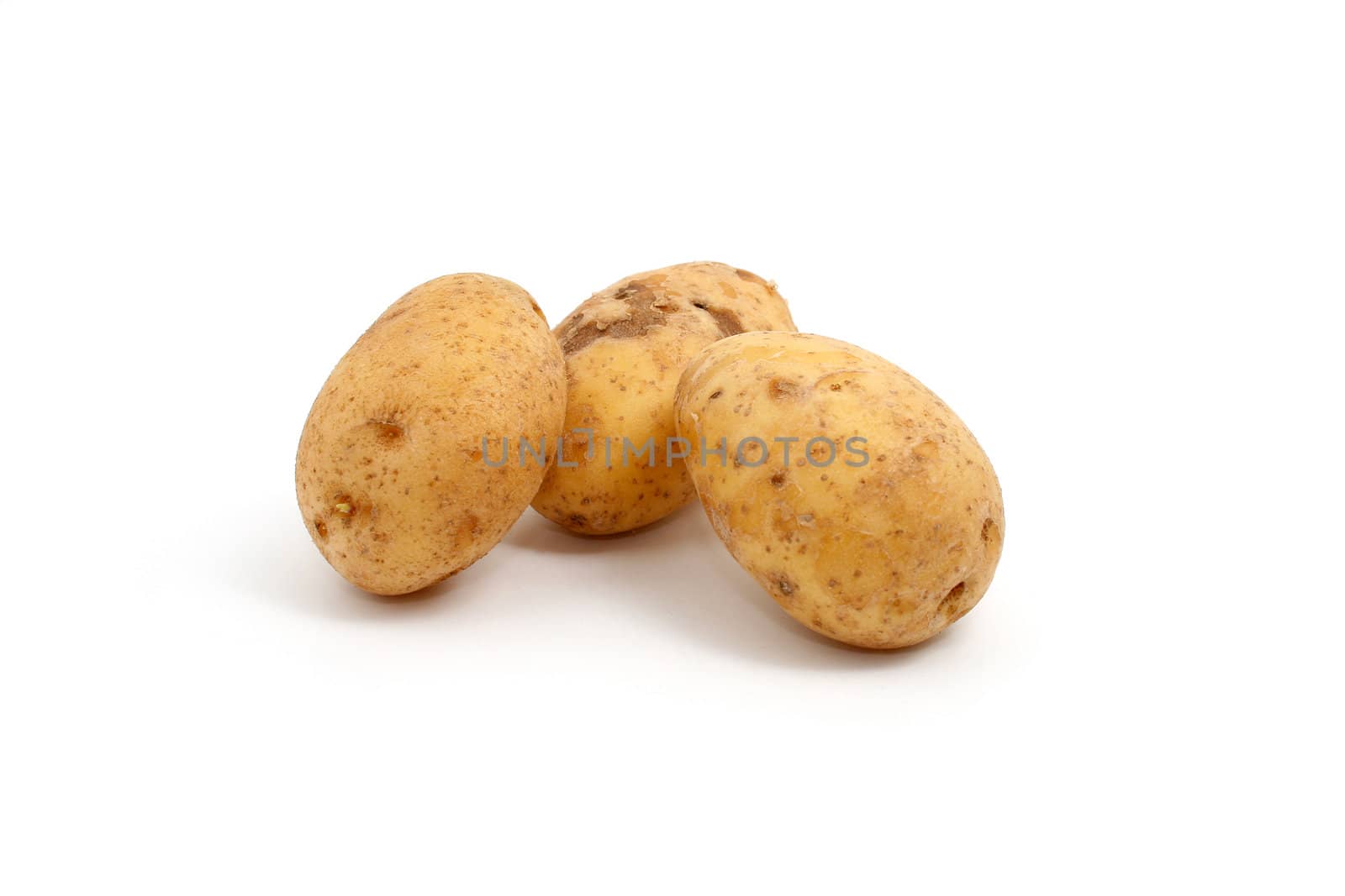 potatoes isolated on white background