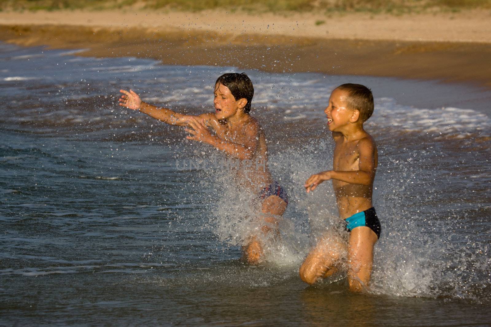 people series: two boy are play the game with water