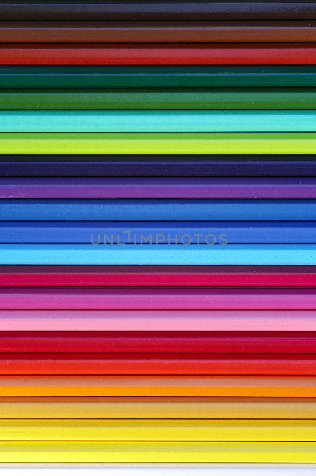 Abstract shot of the coloured pencils