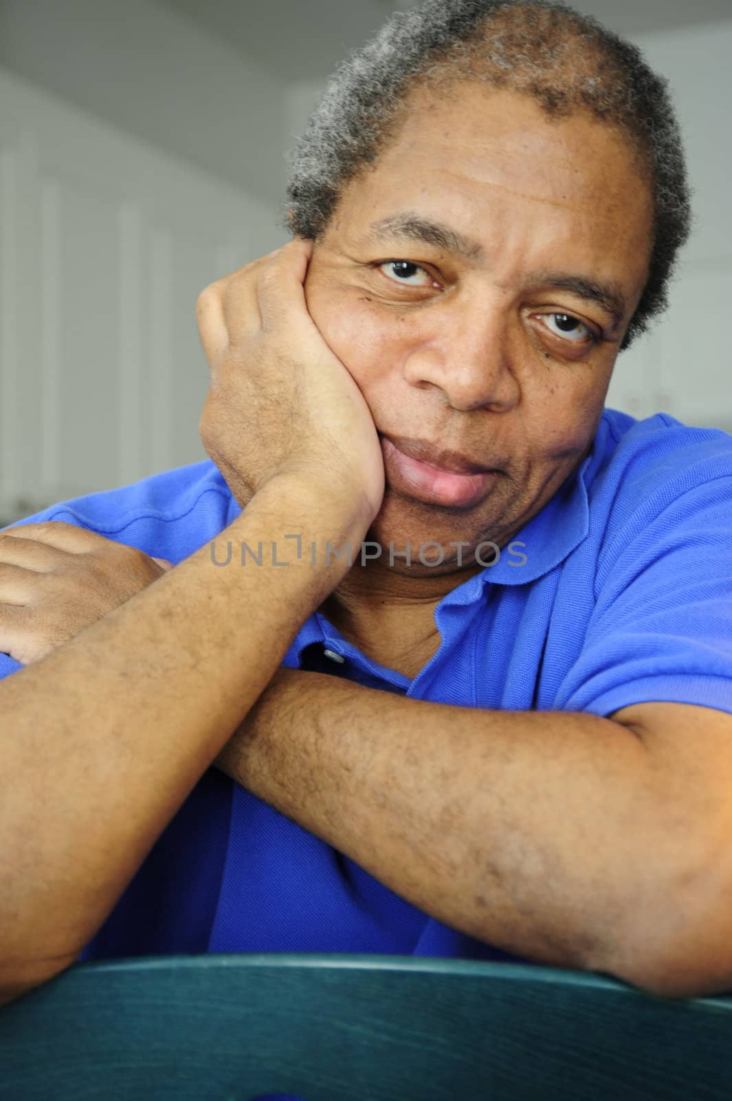 African american man relaxing at home.