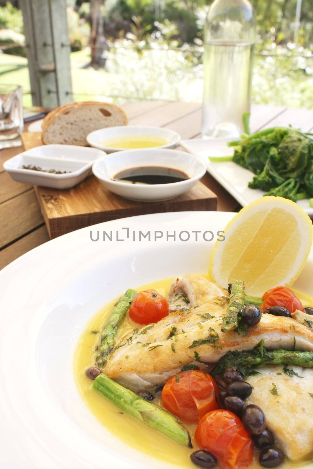 Grilled Fish Healthy Food Meal with Vegetables