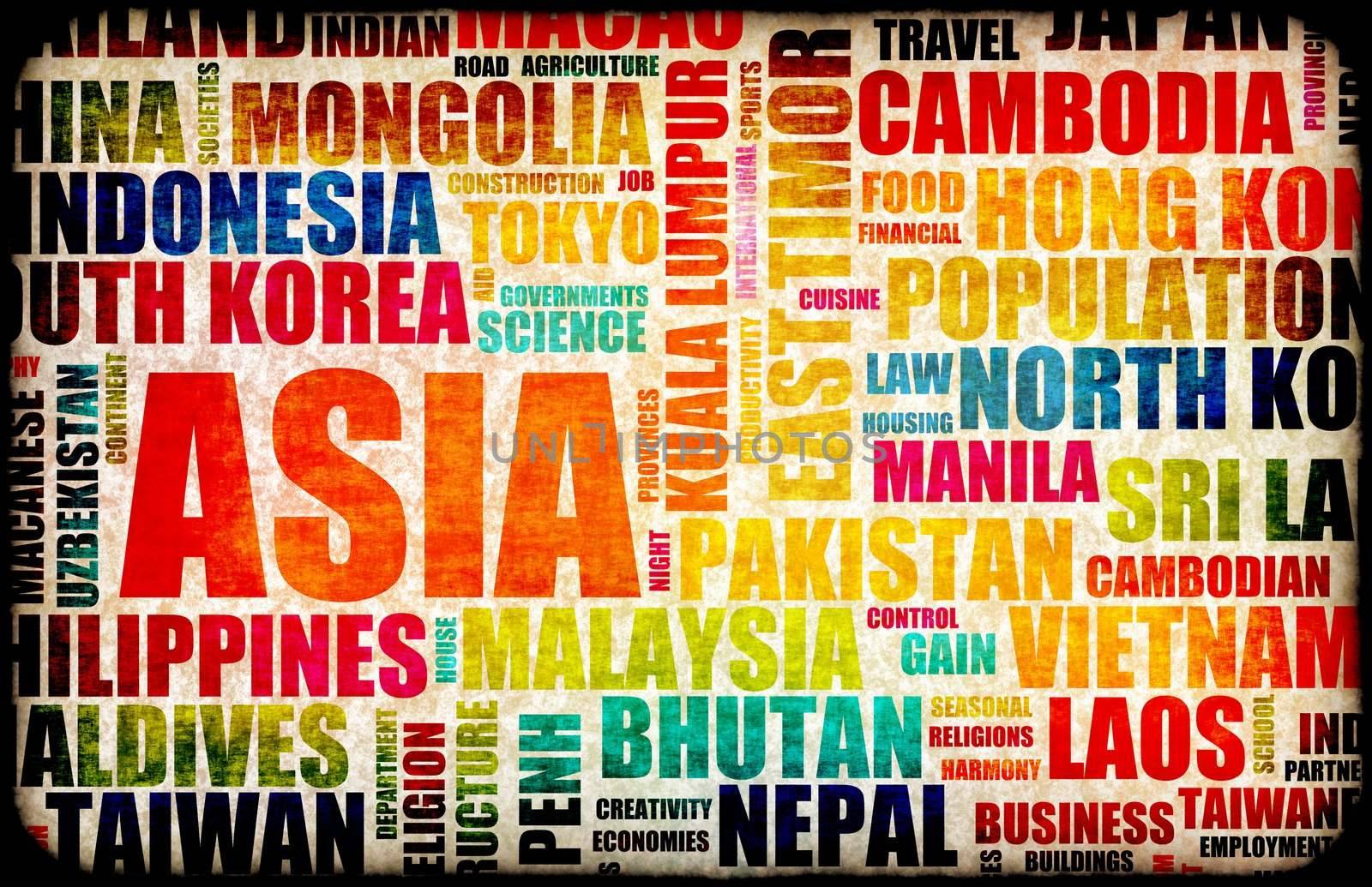 Business in Asia Concept with Asian Countries
