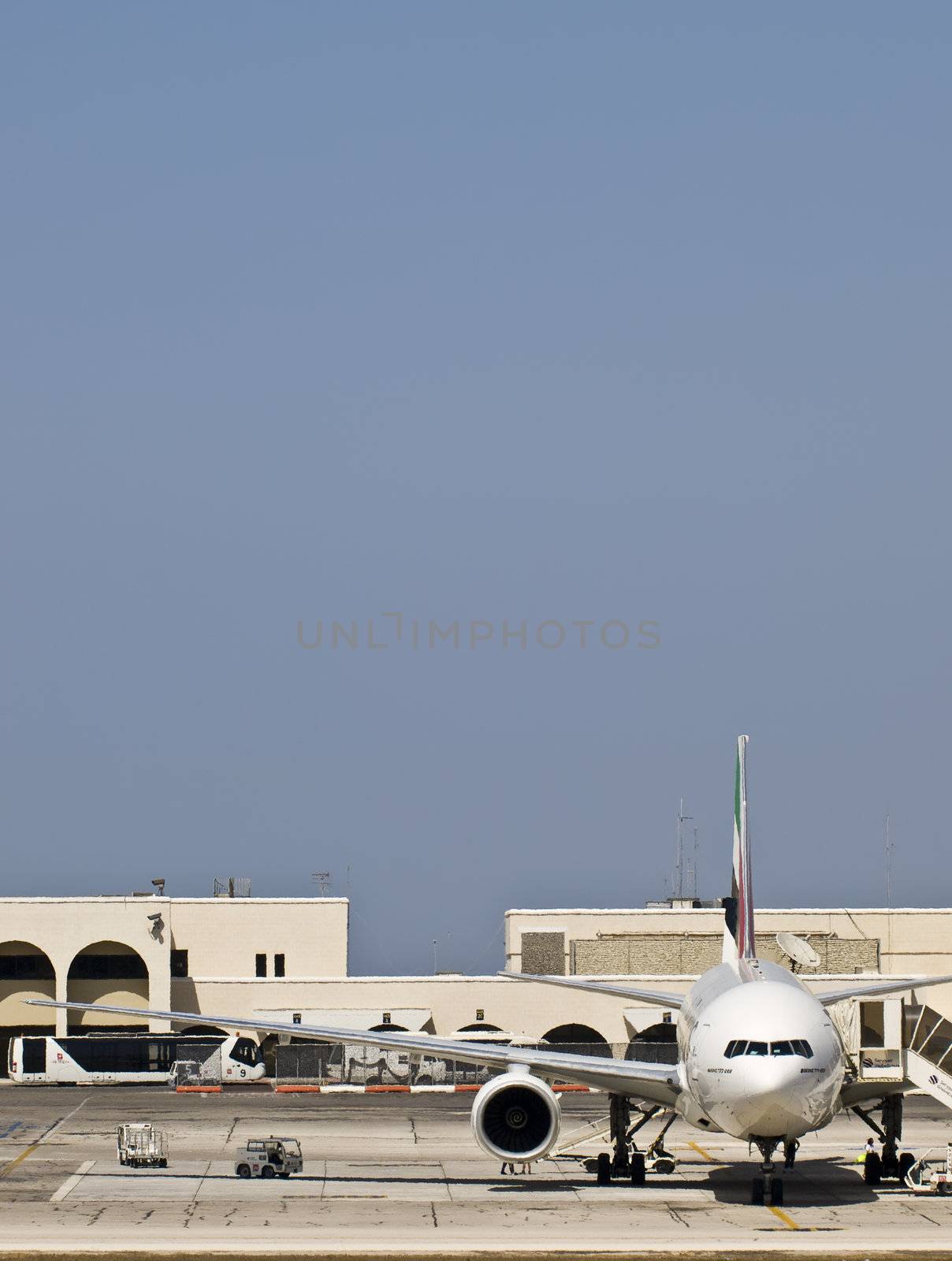 Civil aircraft on a terminal apron at an airfield in Malta