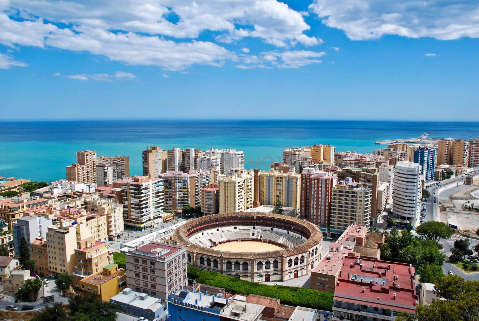 Malaga, Spain cityscape aerial view.