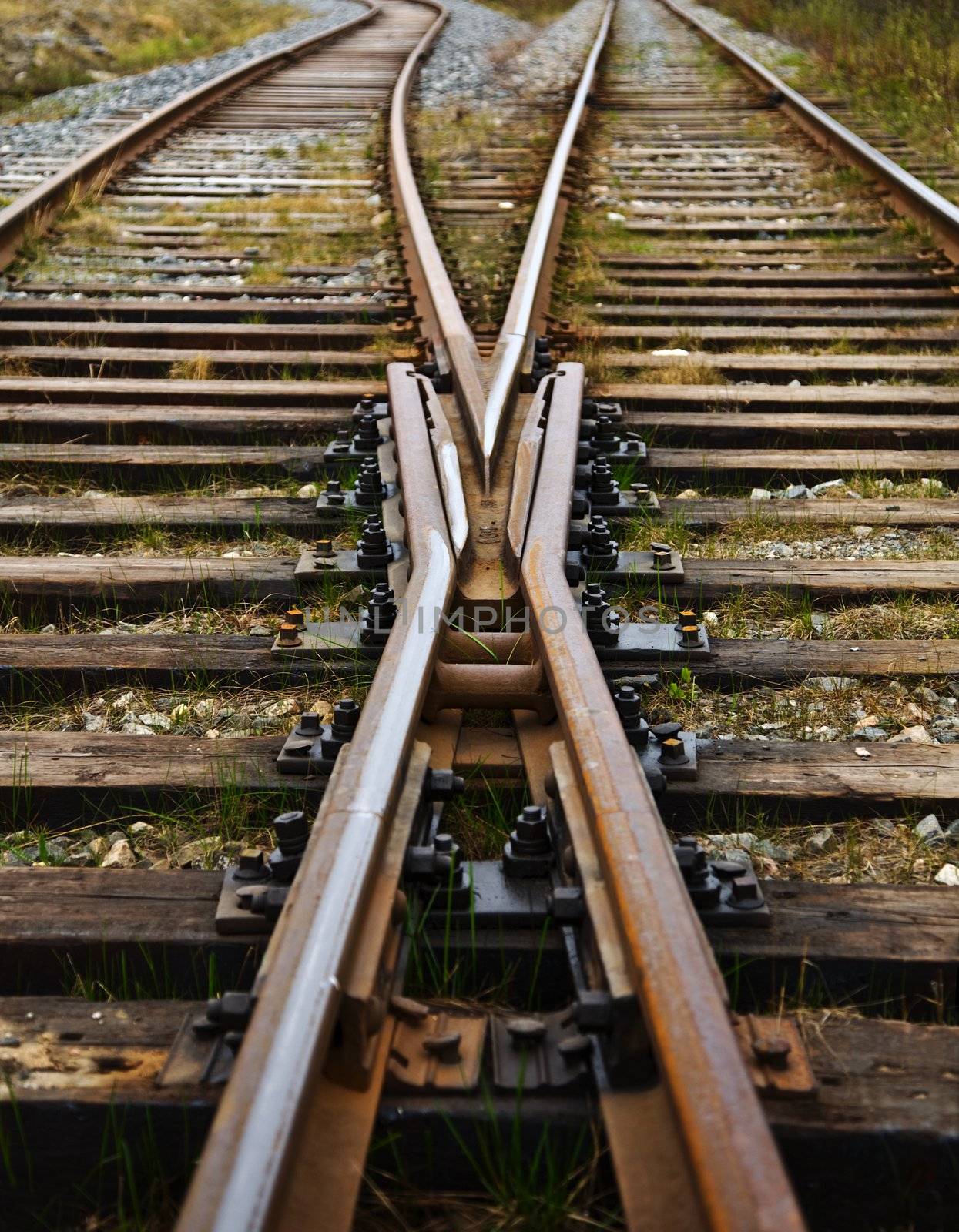 Two railway ways forming a fork