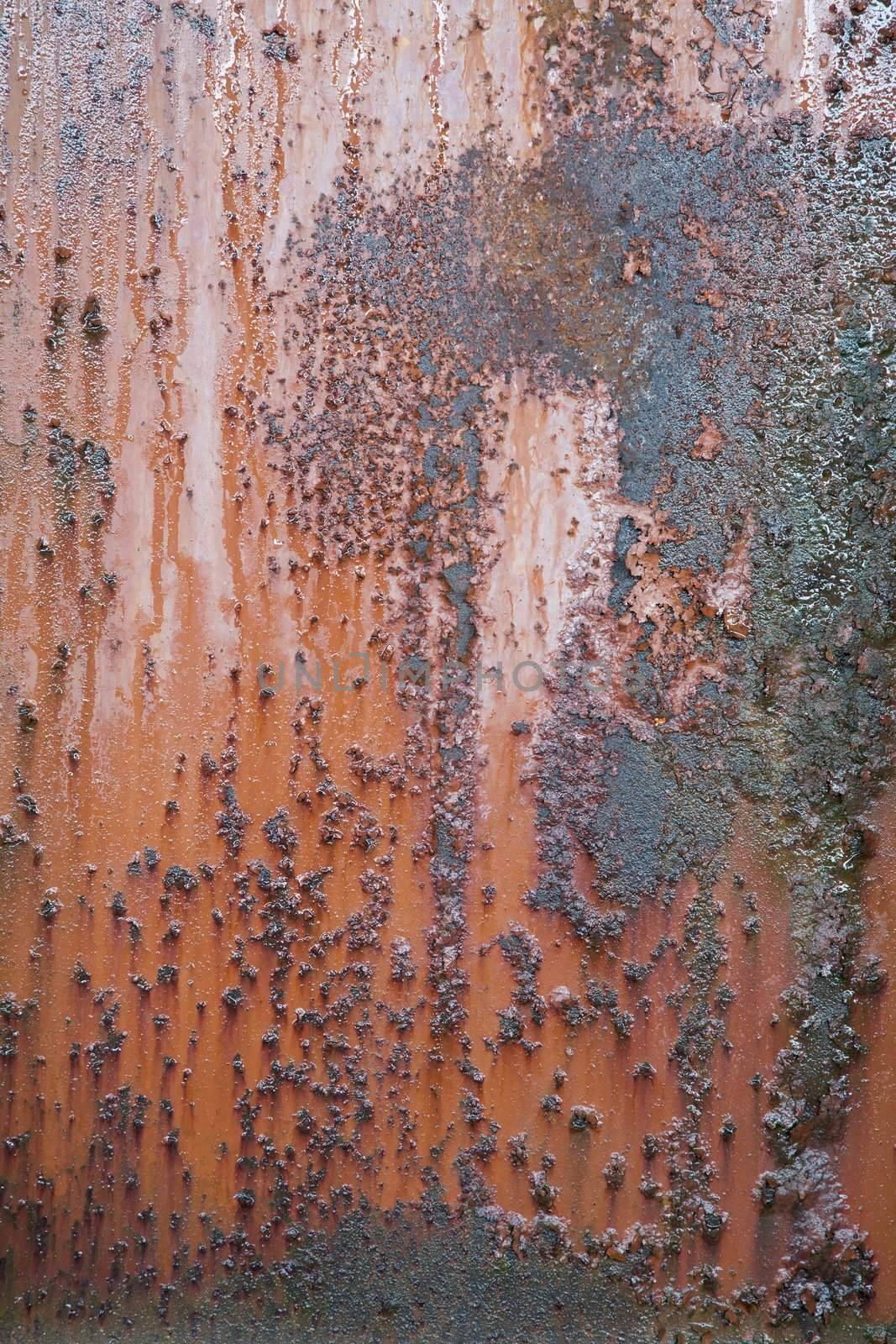 The red rusty old metal wall