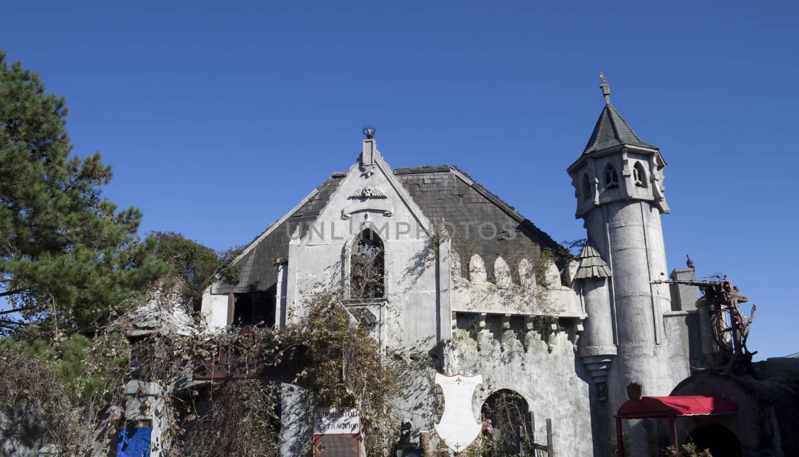 An old scary castle at a local festival