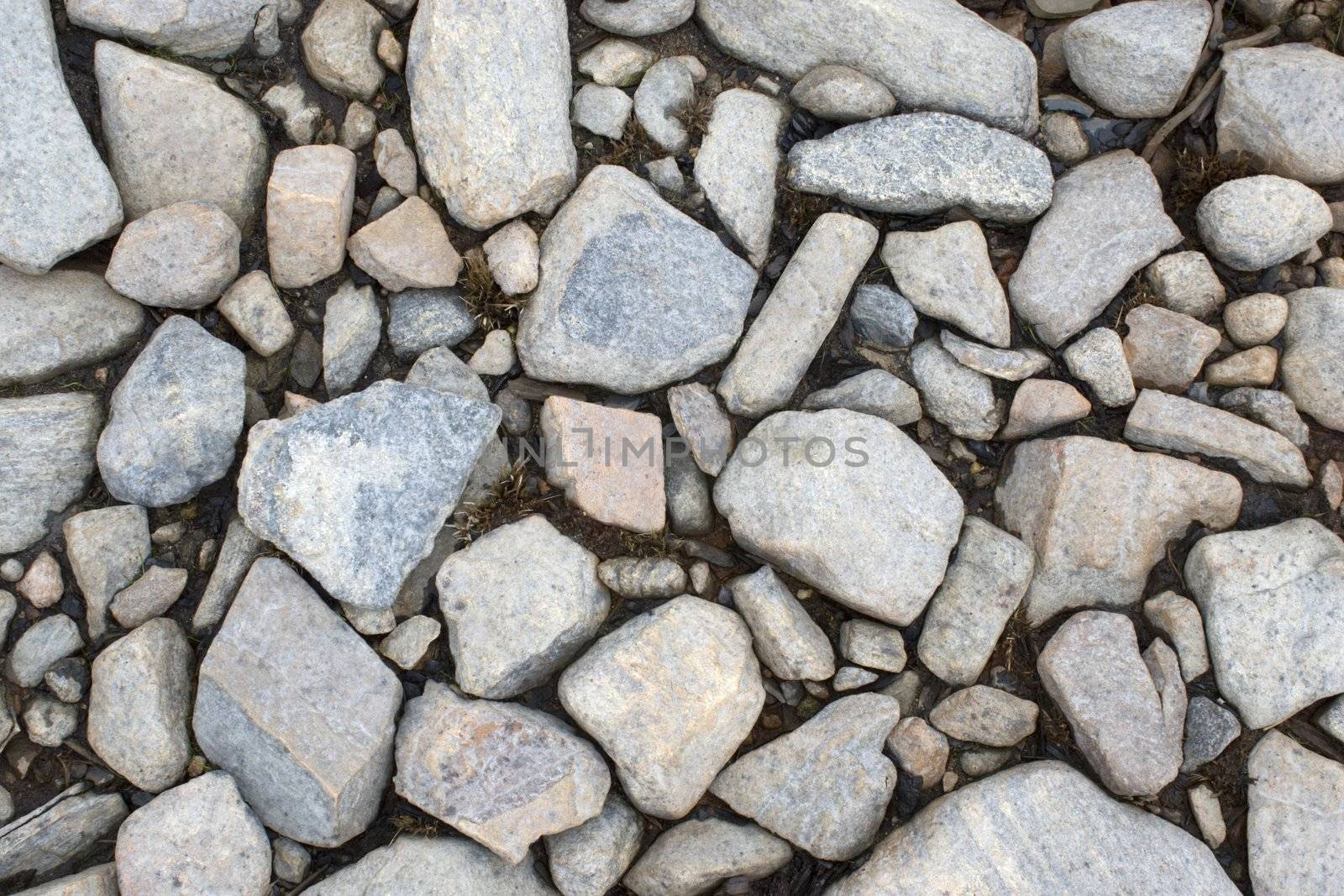 Stony ground on coast of lake