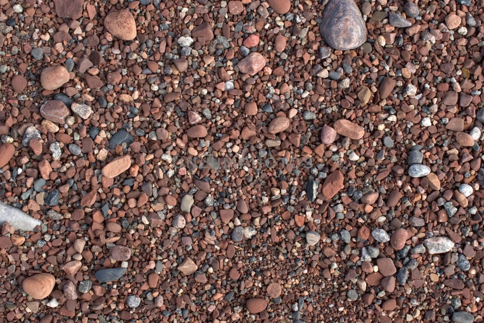 Stony ground on coast of lake