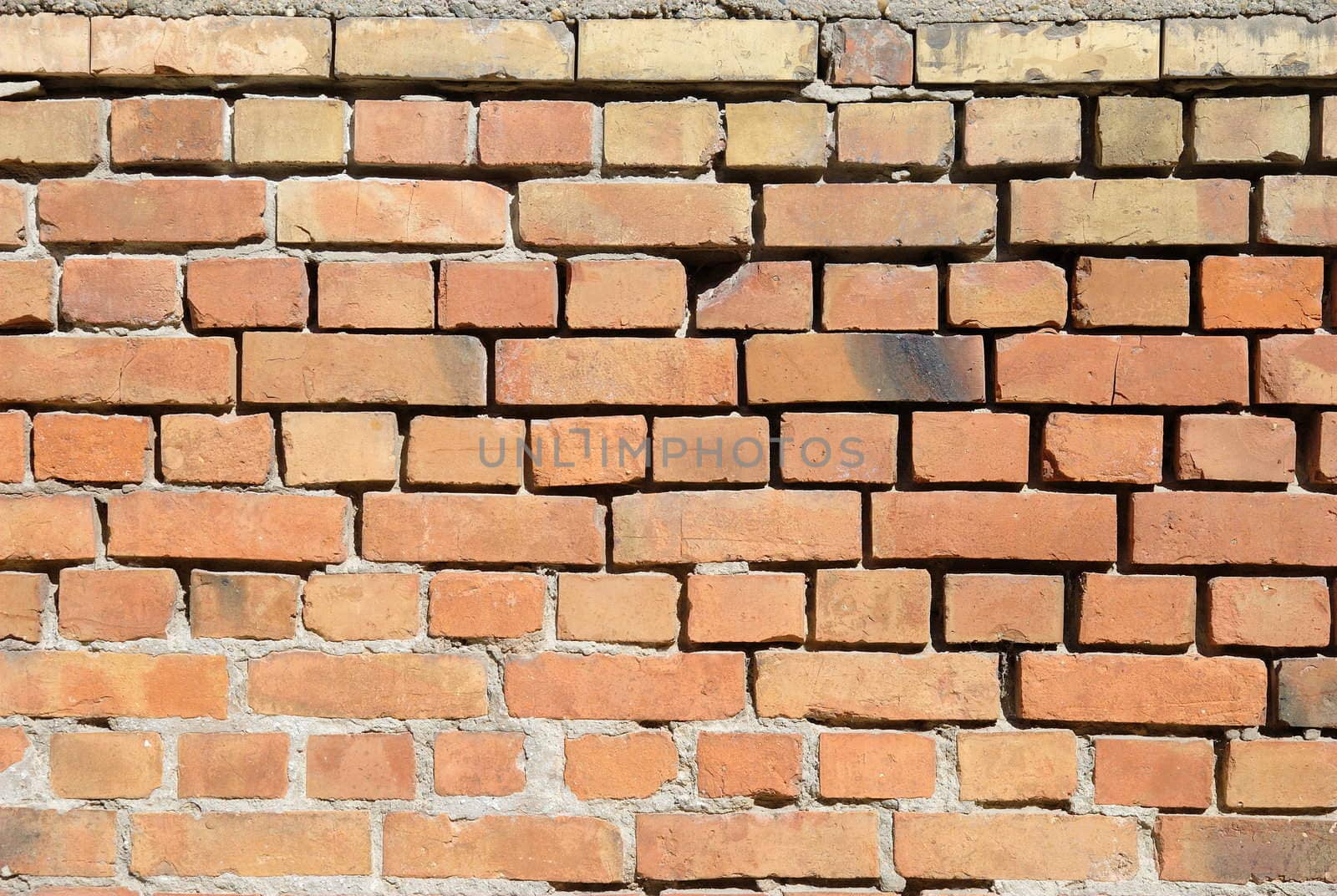 Urban decay wall texture with clay bricks