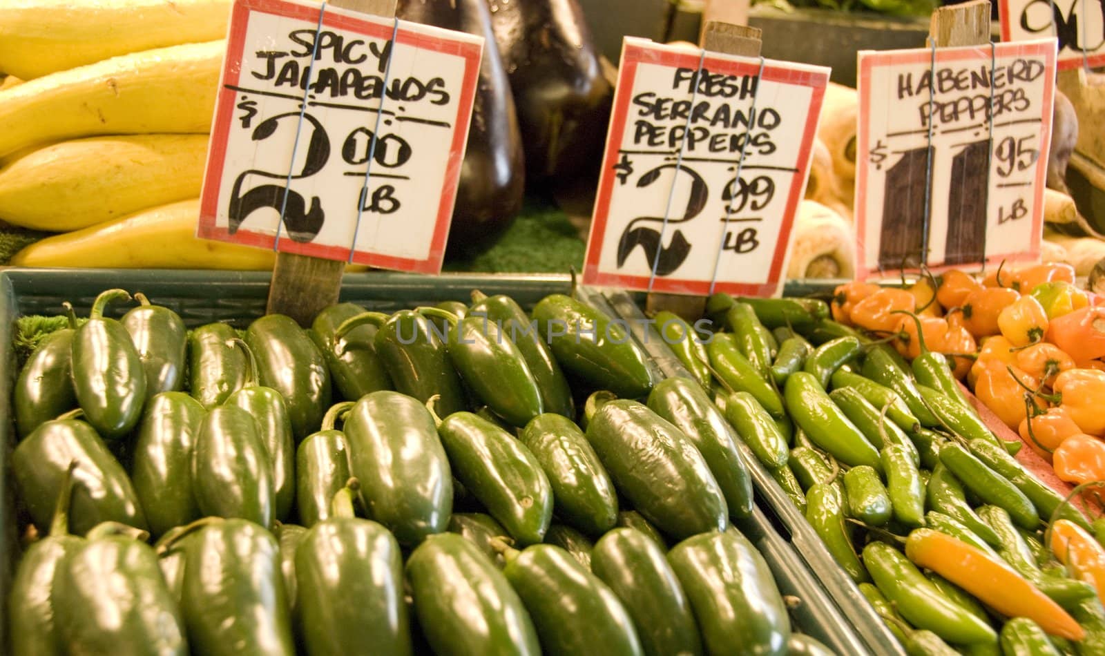 fresh vegetables at the market on a sunday