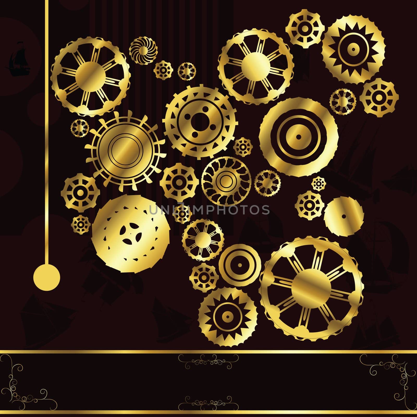 Abstract background, vintage gears wallpaper