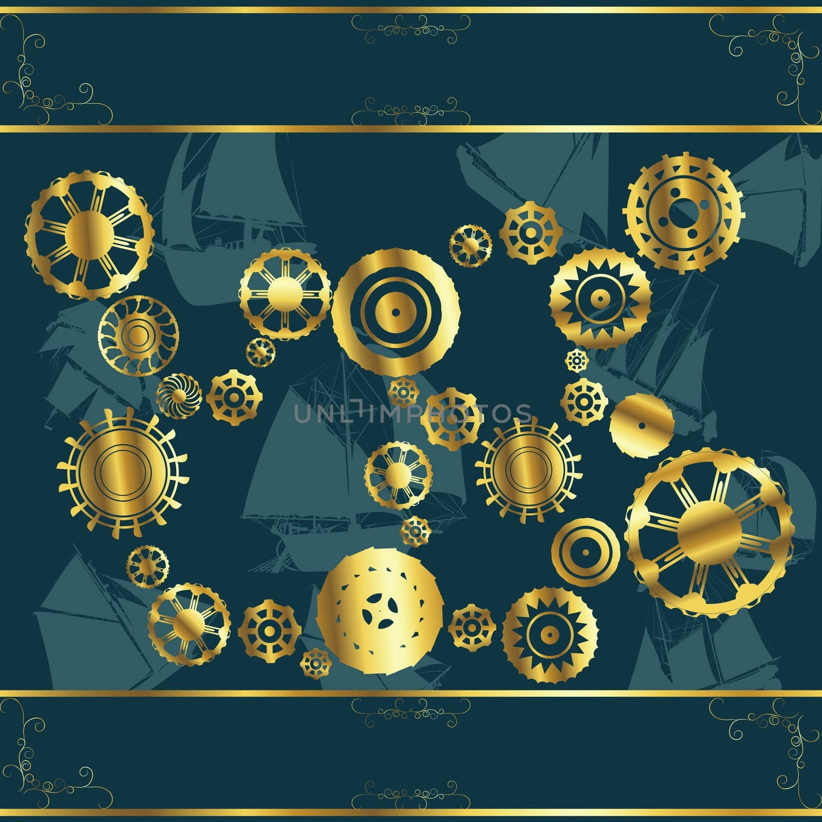 Abstract background with cogwheel gears
