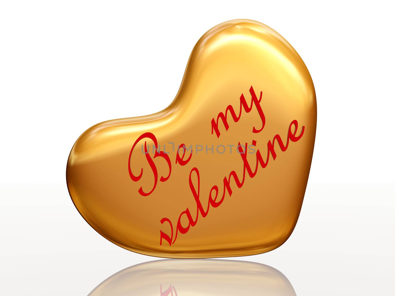 Be my valentine in golden heart by marinini