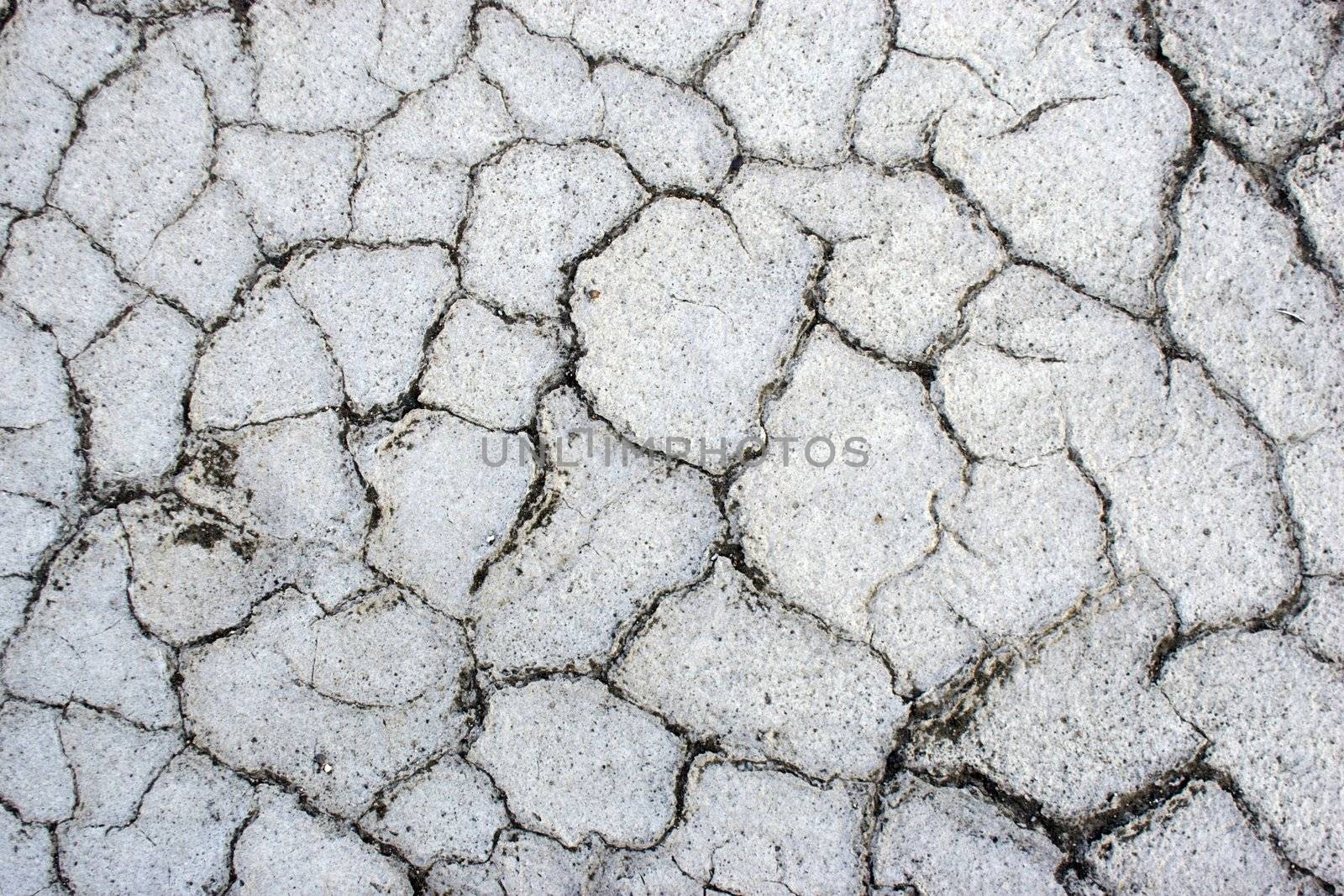 The cracked surface of ground