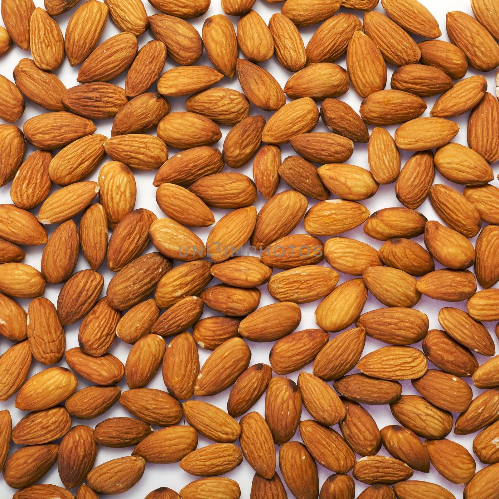 The cleared almond nut to scatter on a surface