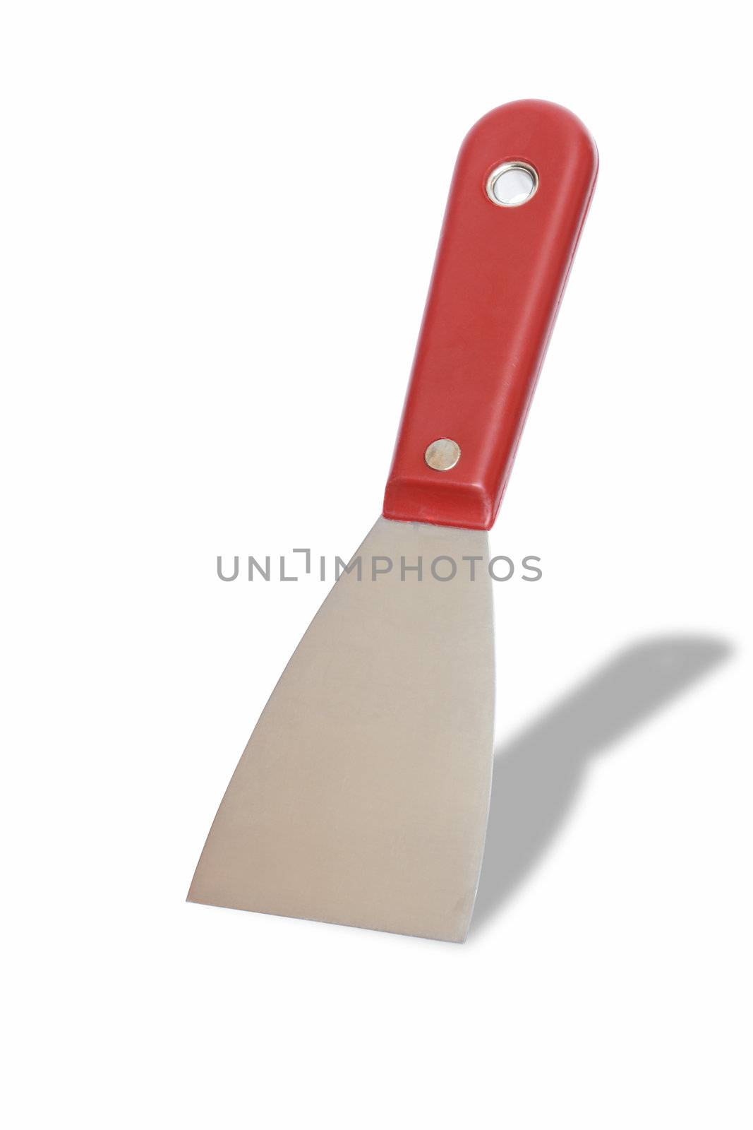 Putty knife isolated on white background with clipping path