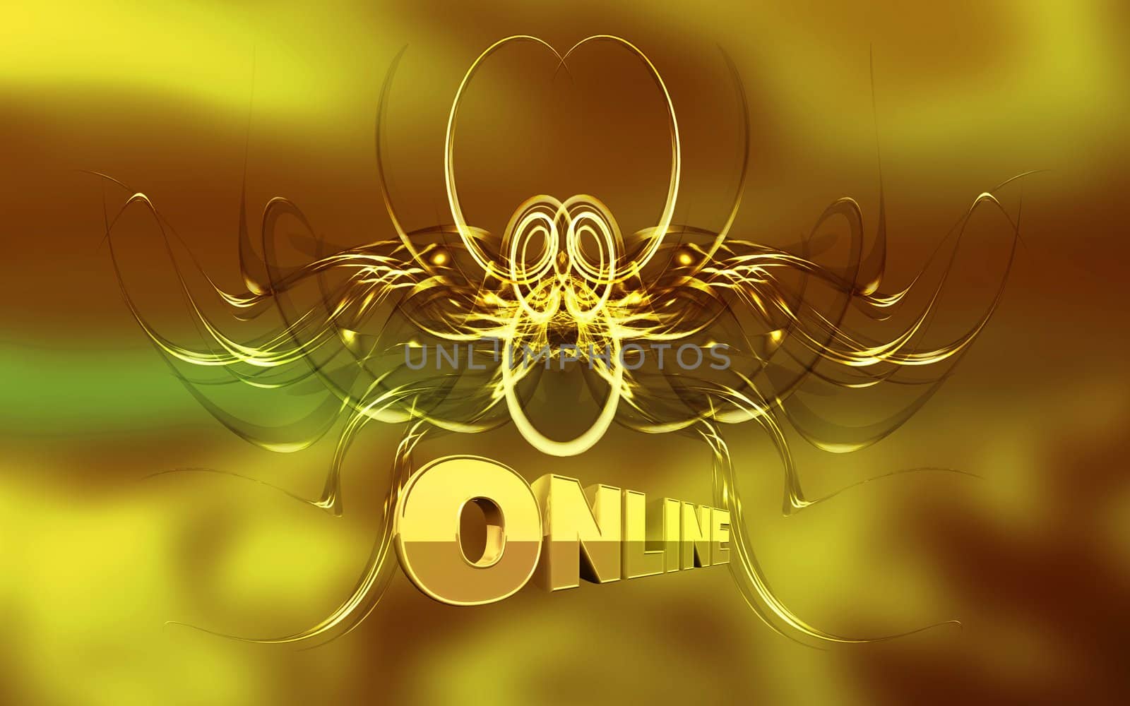 Digital illustration of a online in yellow