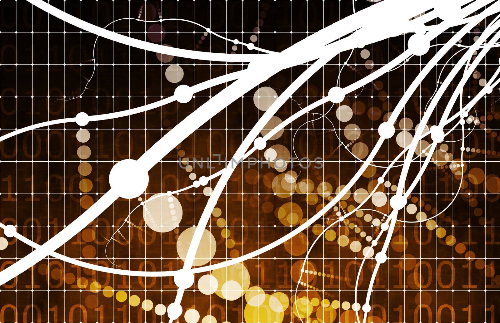 Orange Technology Abstract as a Data Energy Grid