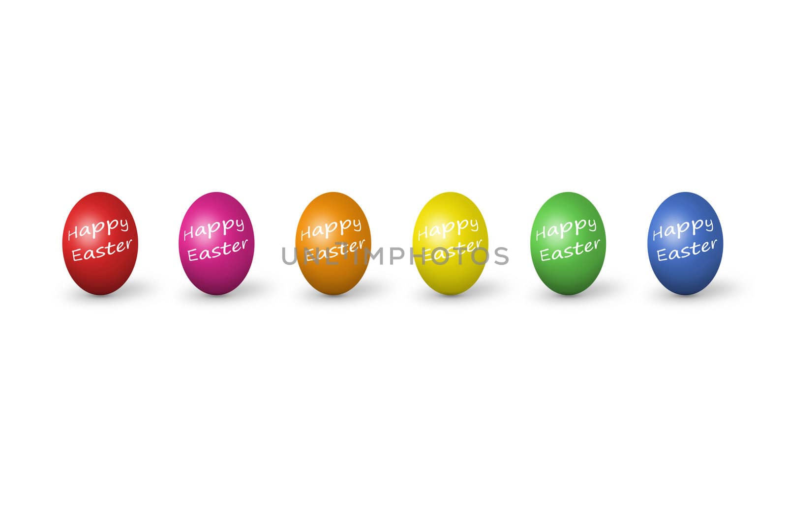 Colorful easter eggs isolated on white background