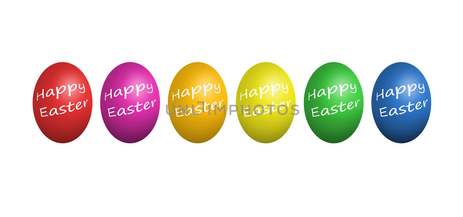 Colorful easter eggs isolated on white by juweber