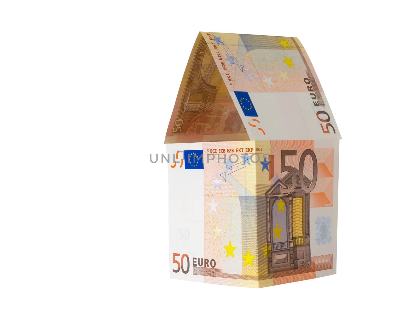 House made from fifty euro banknotes