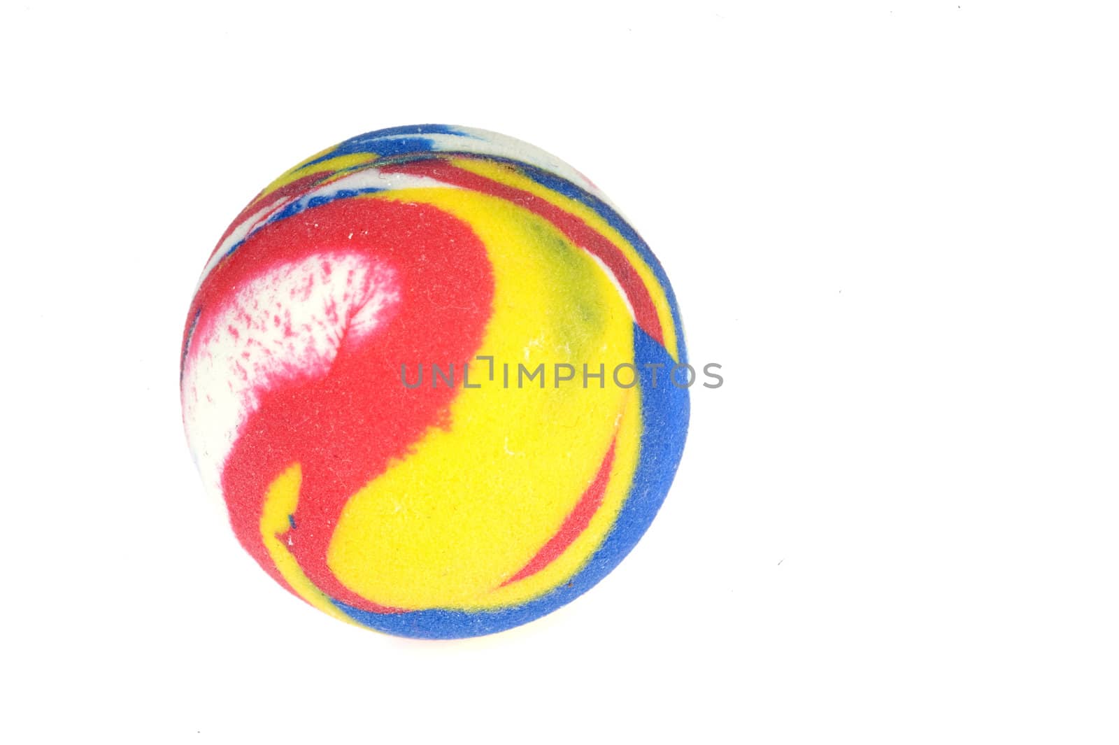 a colorful bouncing ball on a white background