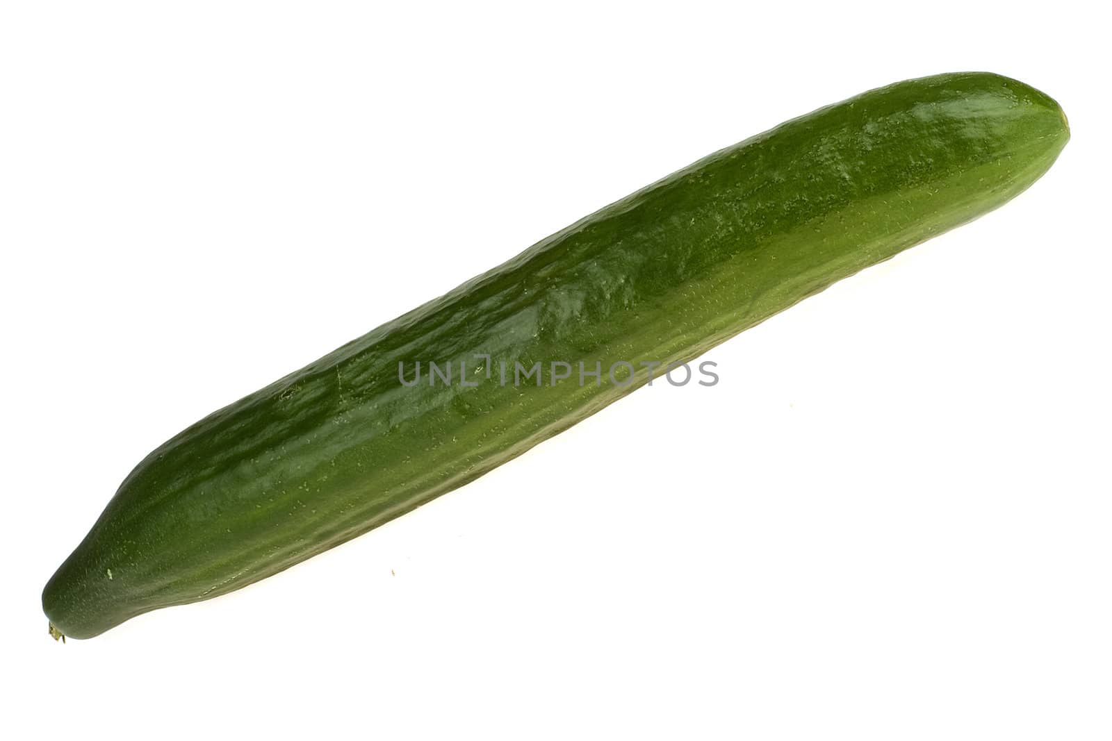 a fresh and tasty cucumber on a white background