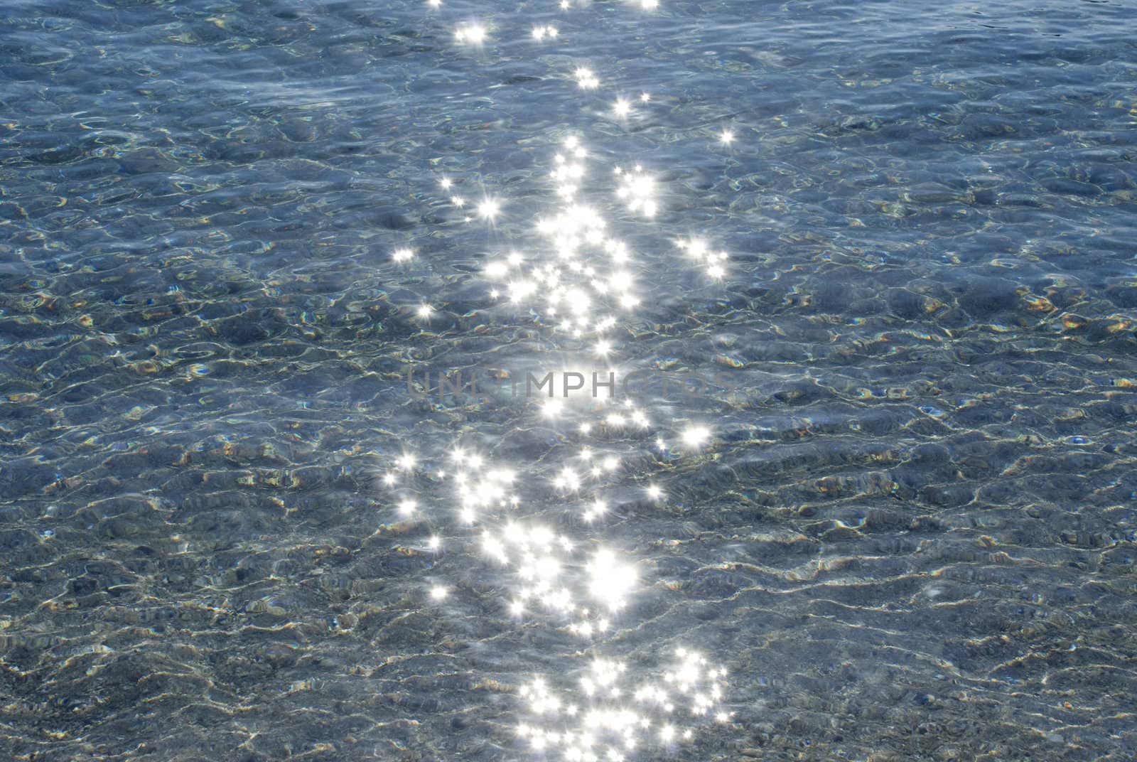 sparkles on a surface of a clean sea water