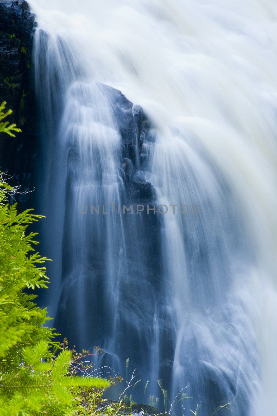 Waterfall in a rocky canyon