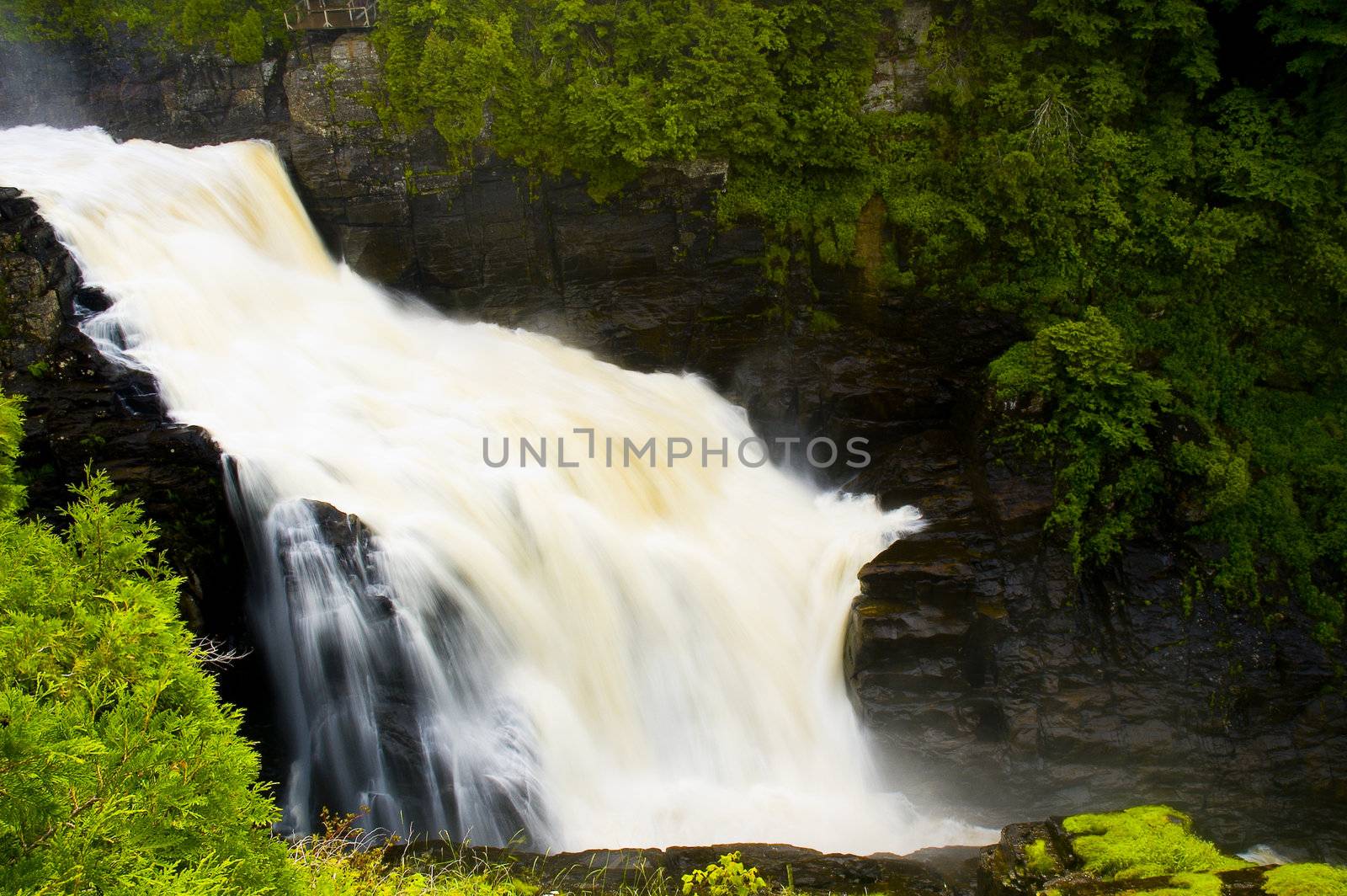 Waterfall in a rocky canyon