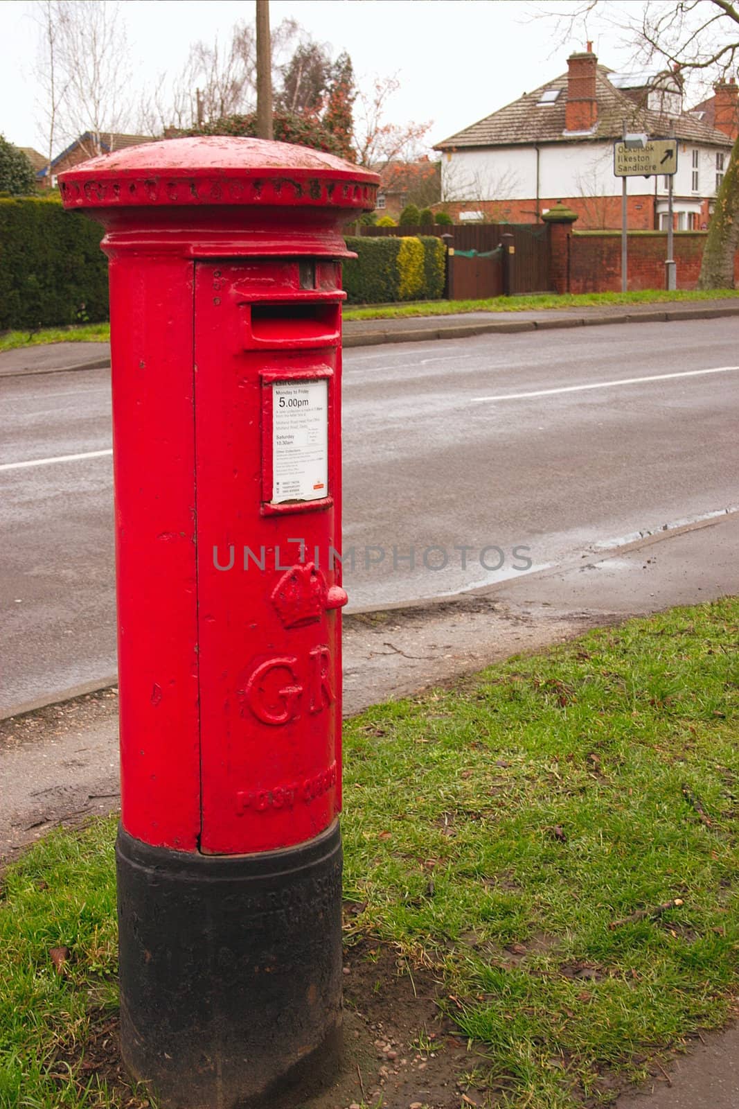 red mailbox by leafy