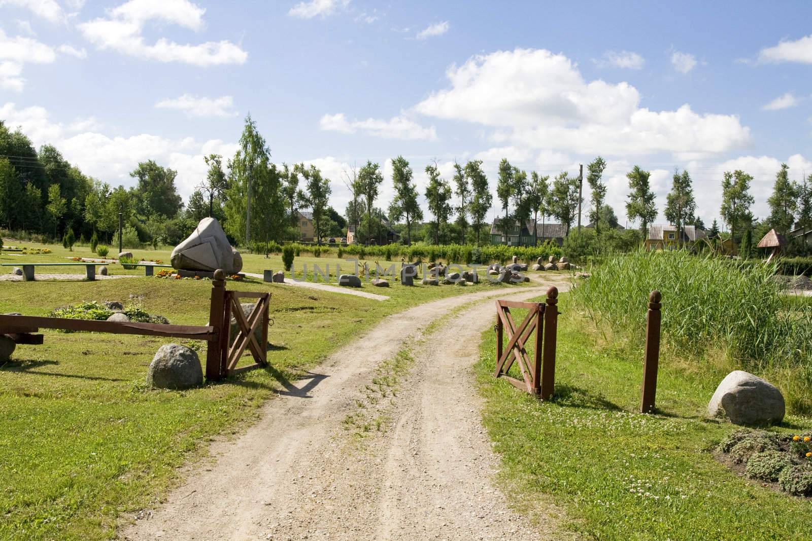 Footpath in the stones park