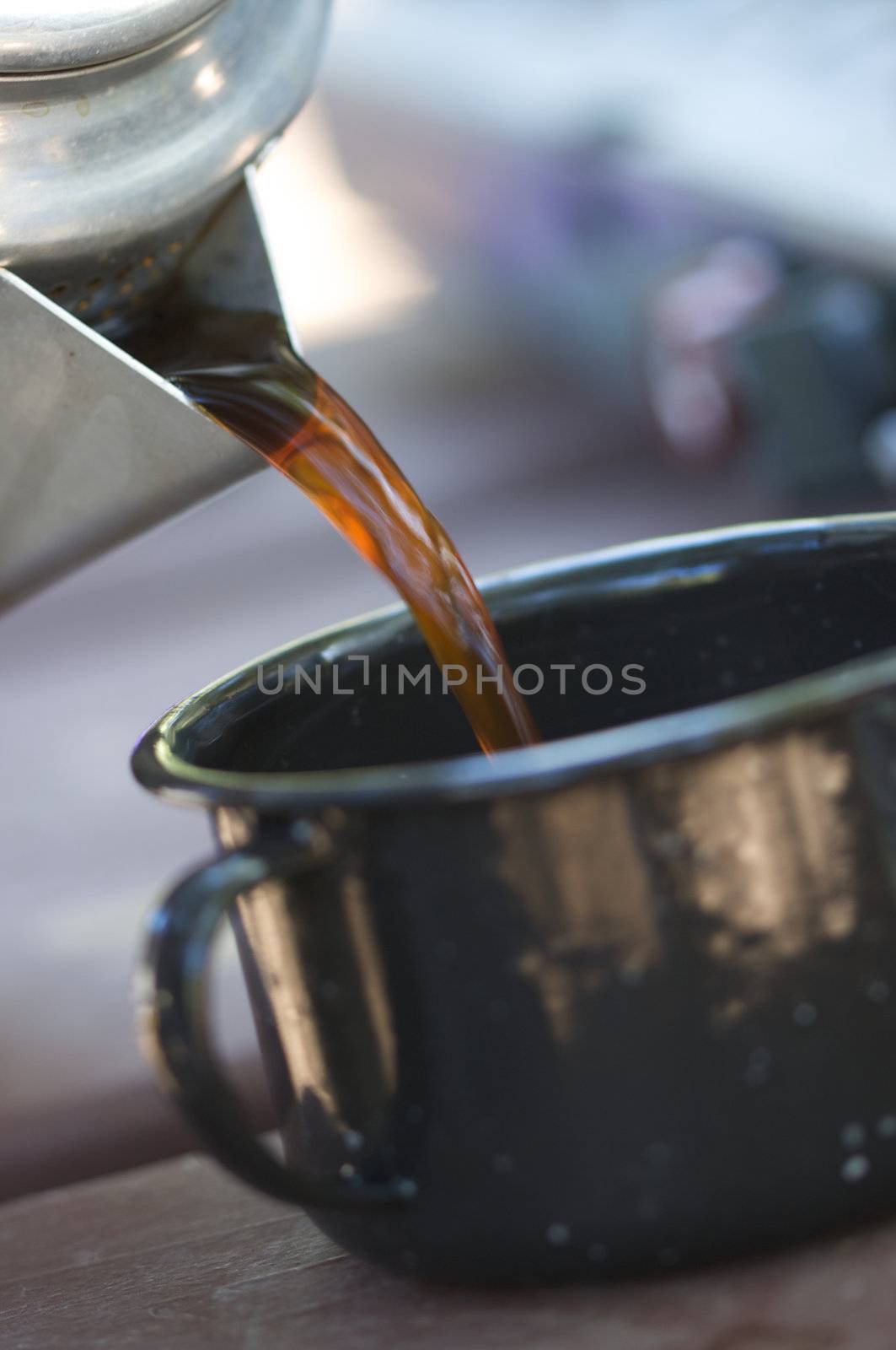 Camping Coffee on a Summer Morning.