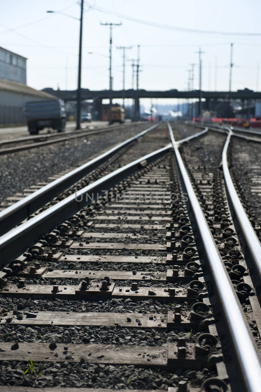 Urban rail road tracks, USA