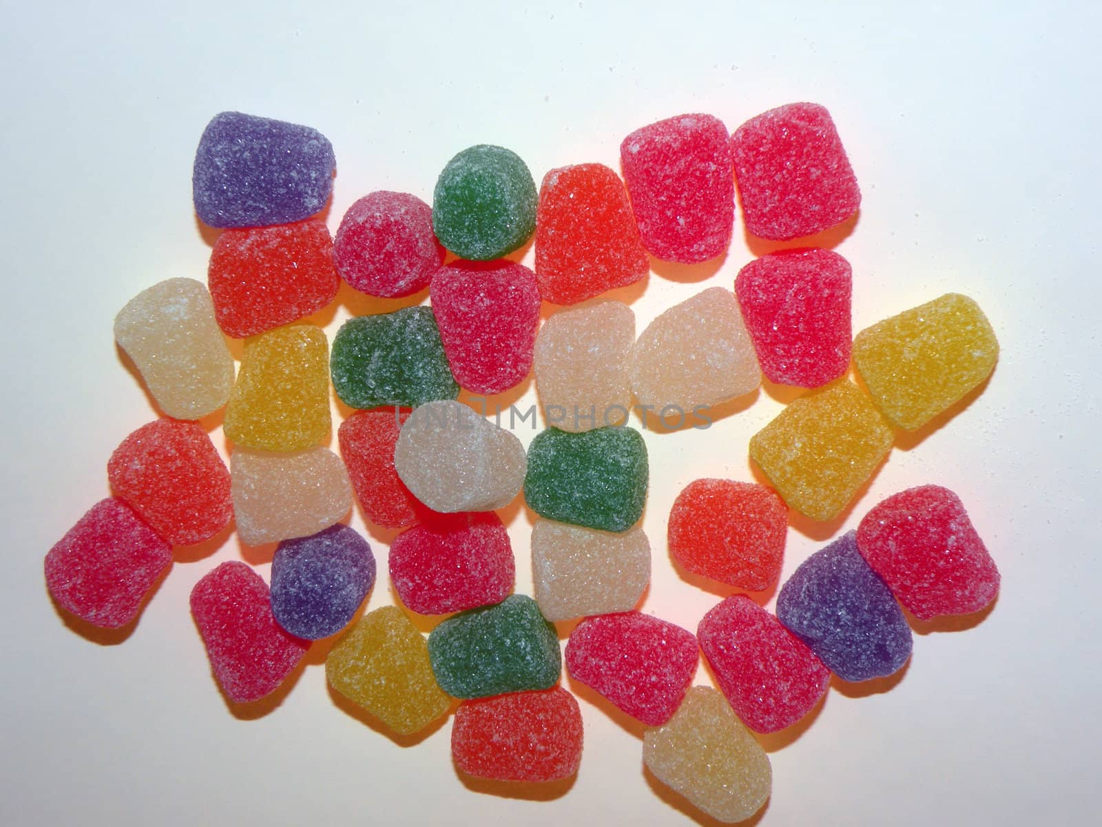 a selection of different colored gumdrops