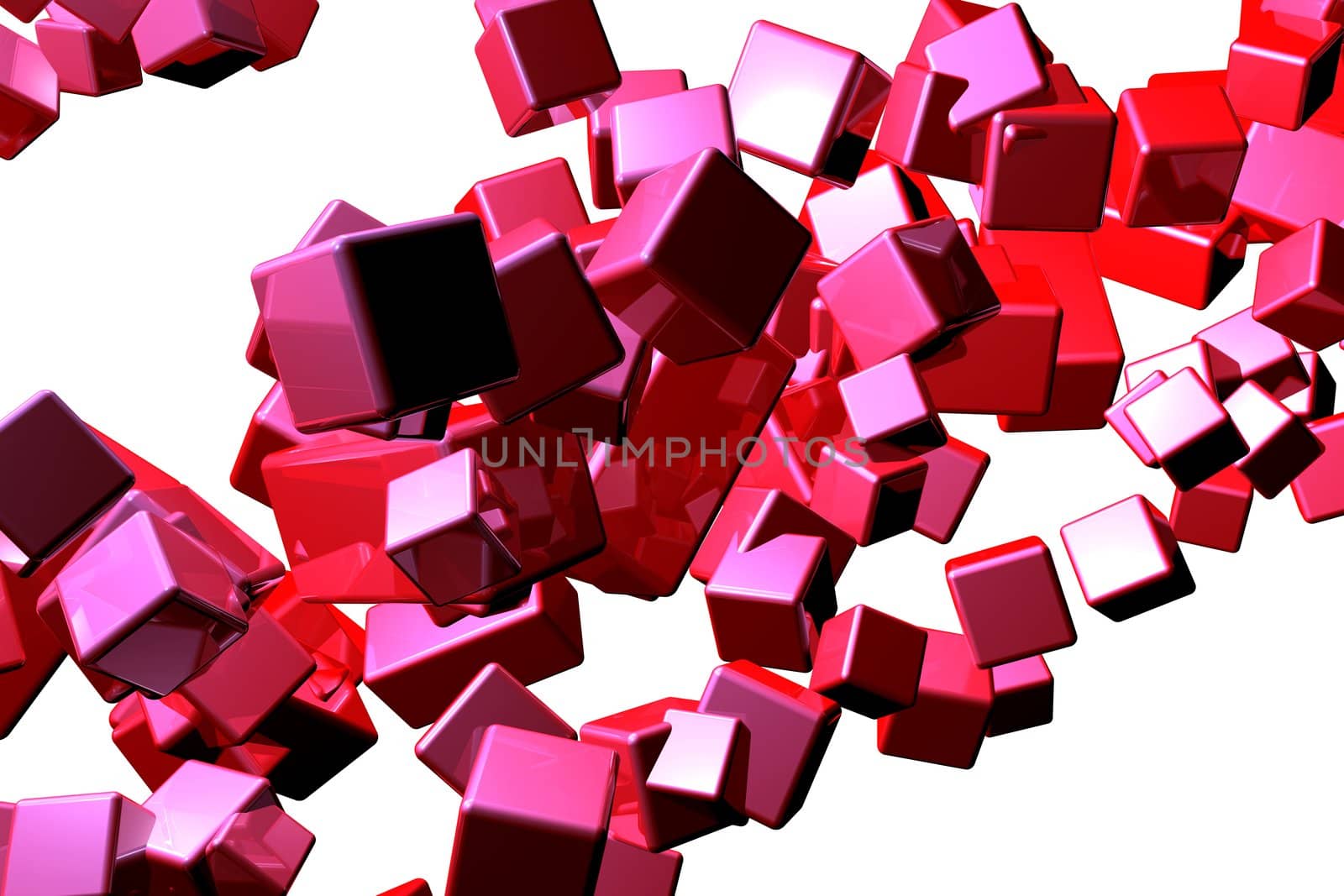 3D rendered abstract background. Isolated on white.